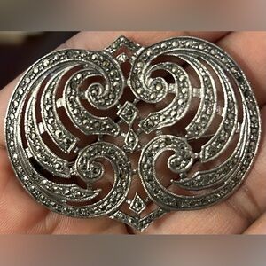 Sterling Silver and Marcasite Art Deco Brooch